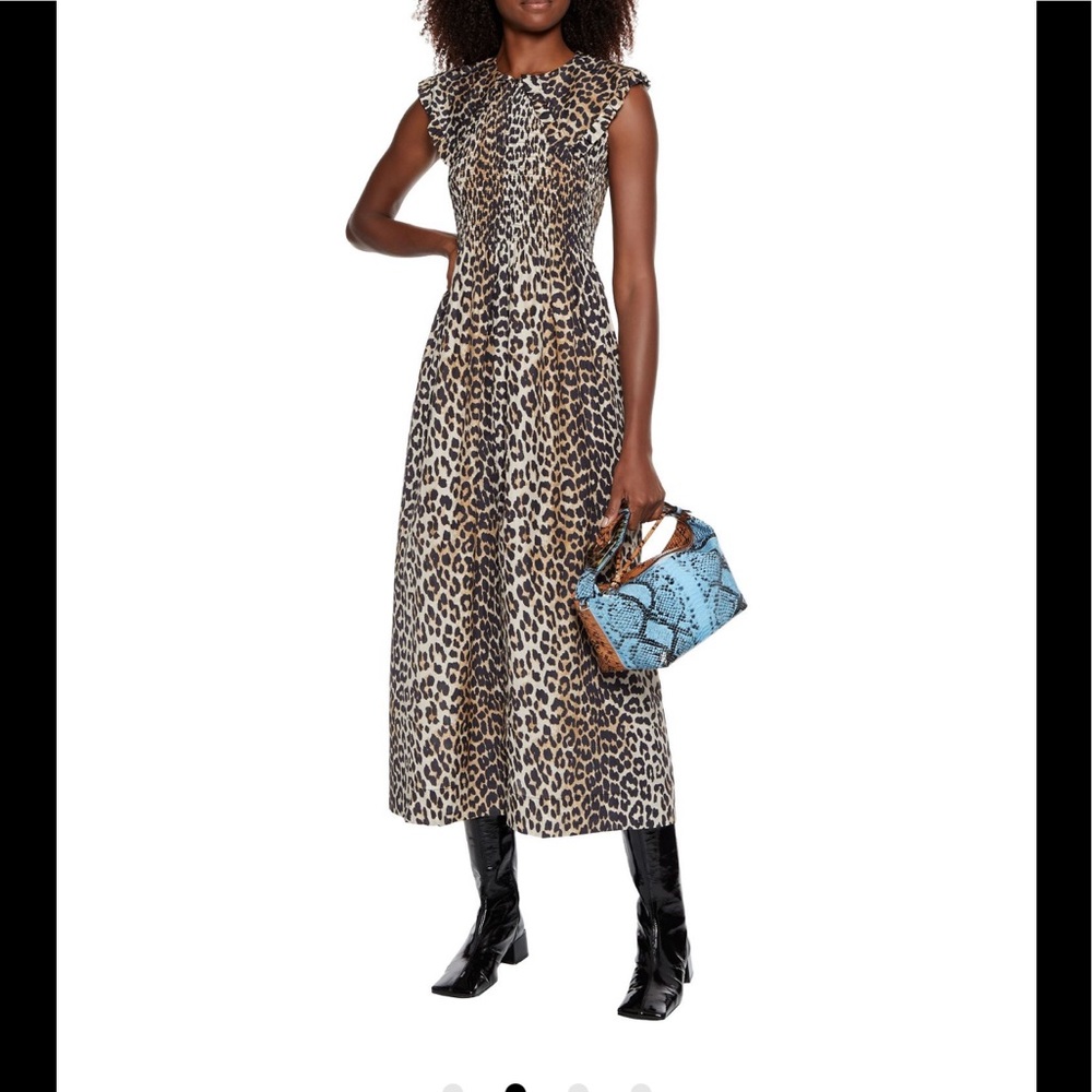 GANNI ruffle collar maxi dress